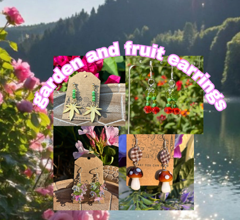 Garden and fruit earrings