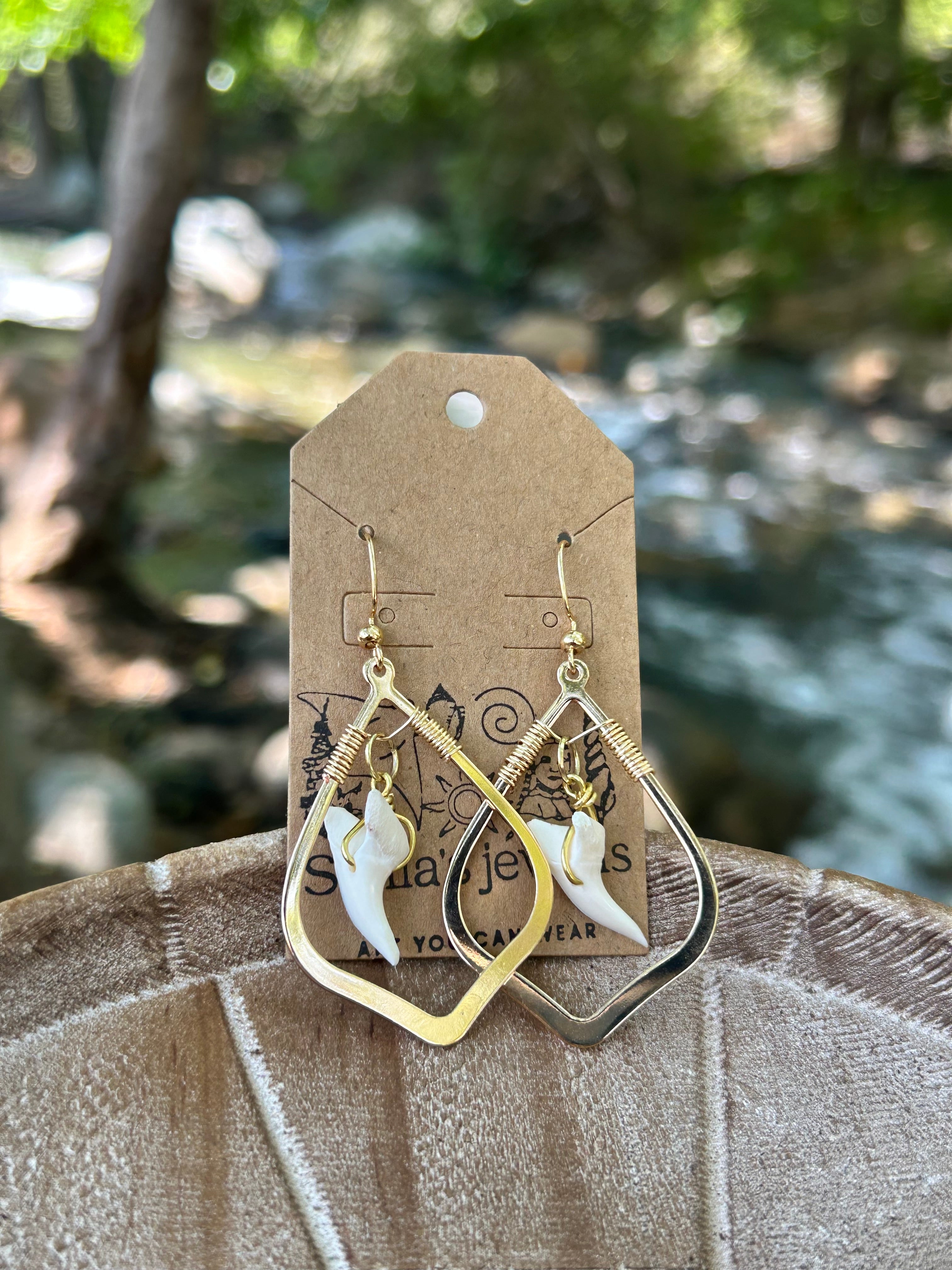 Gold Shark tooth tears