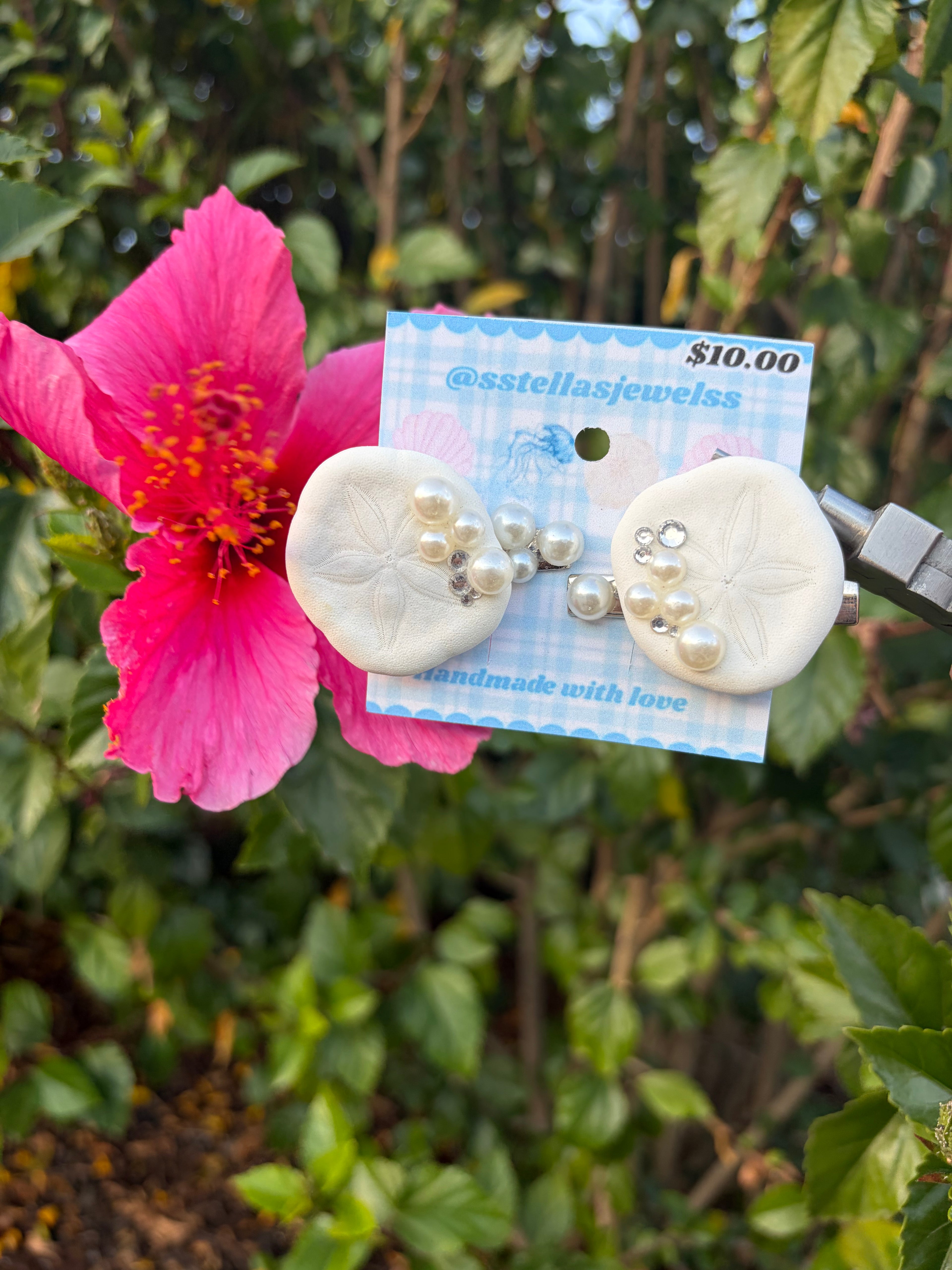 Coastal bling hair clip set