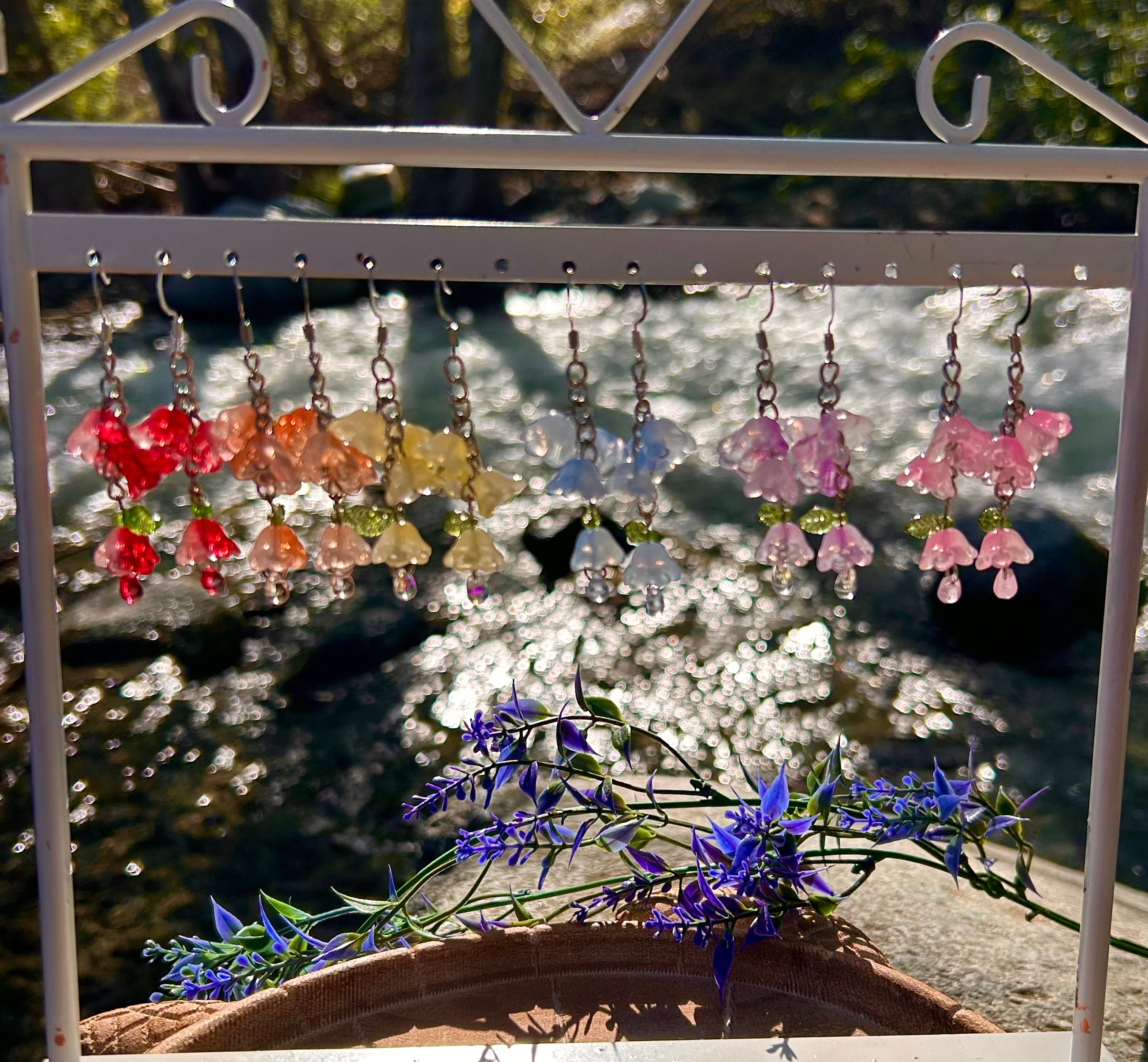 Rainy flower earrings
