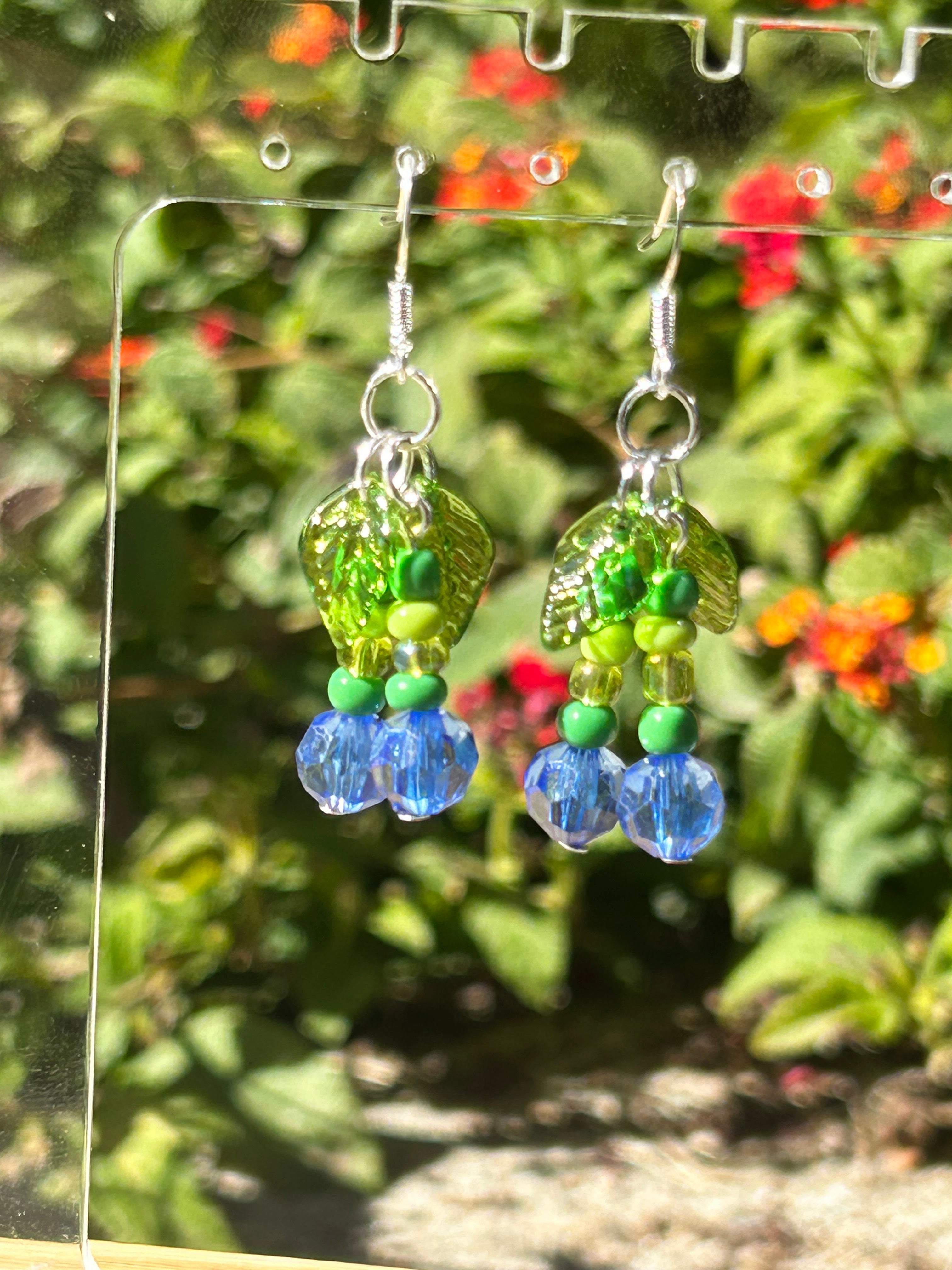 Blueberry vine earrings