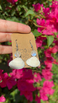 Moonstone shell earrings