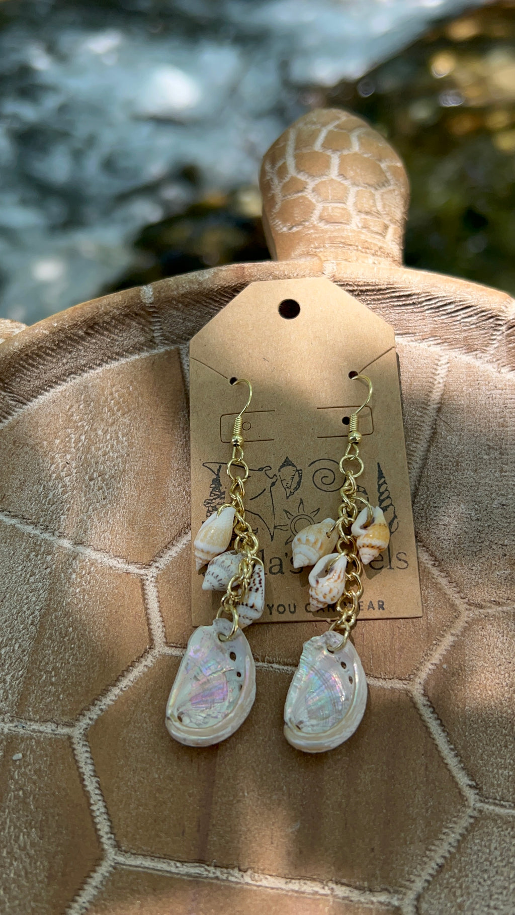 Abalone shell cluster earrings