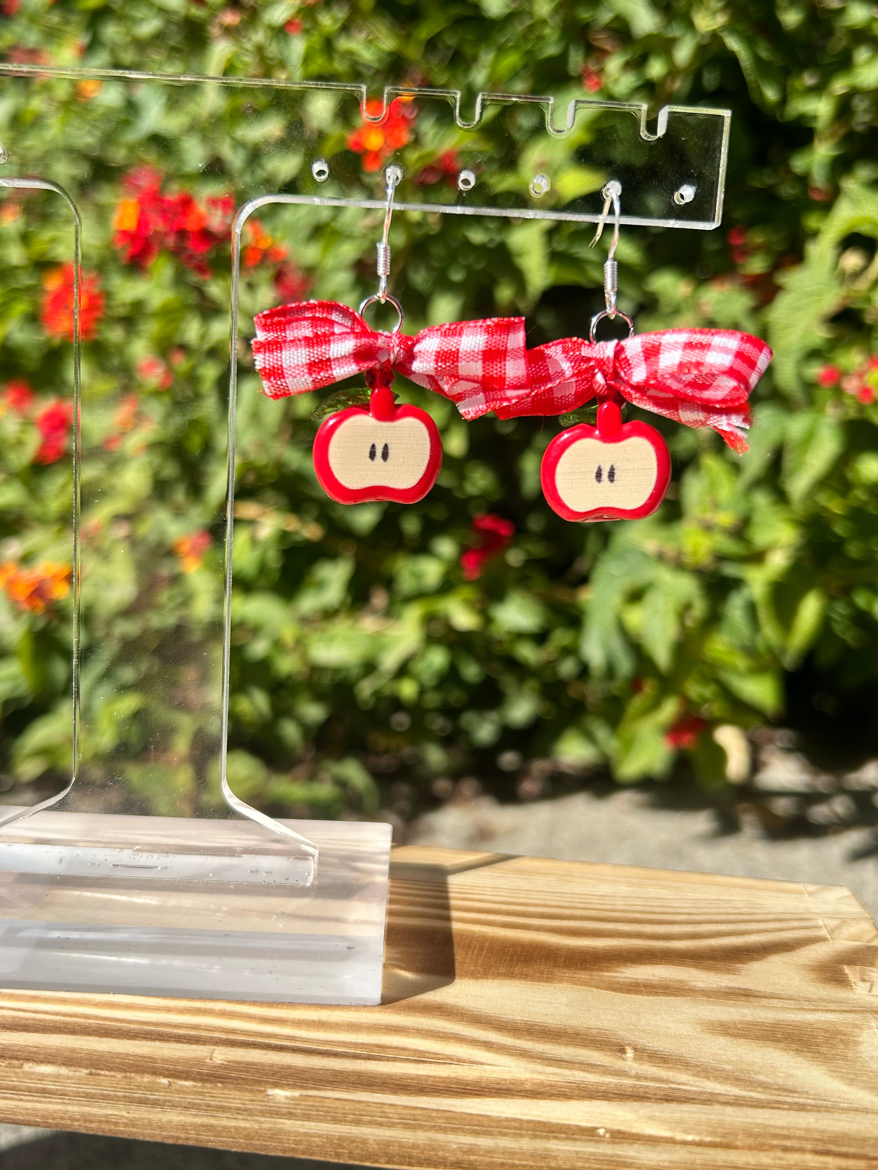 Red Apple orchard earrings