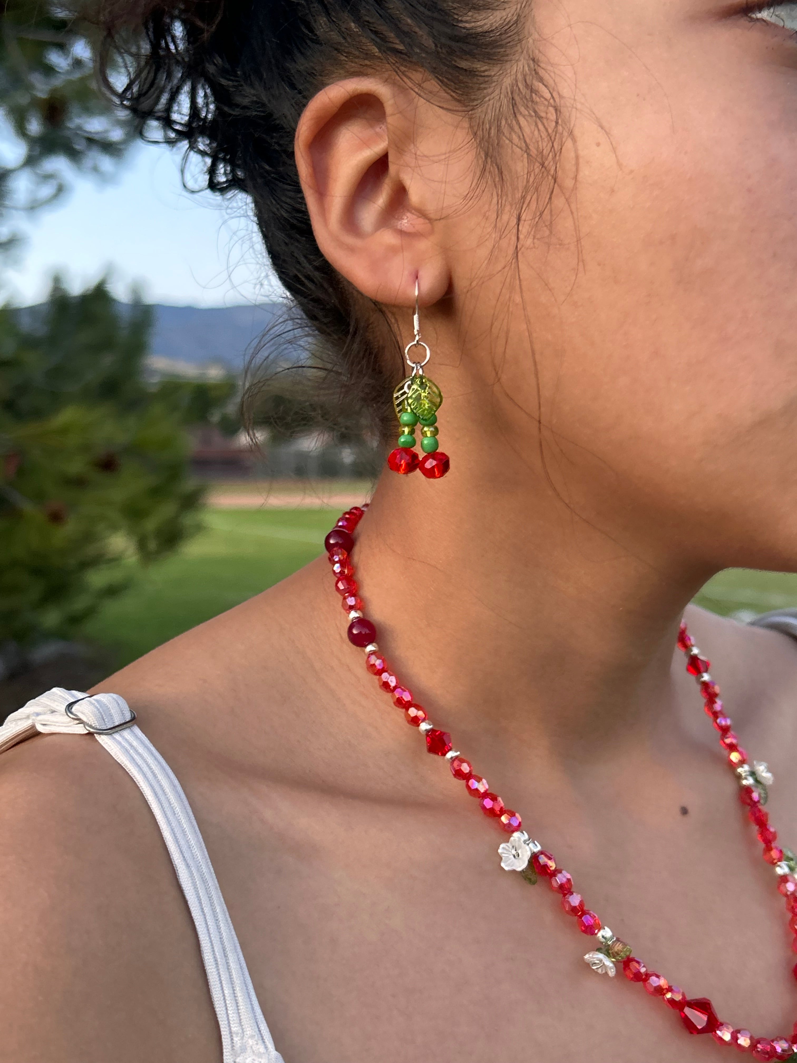 Cherry picking earrings
