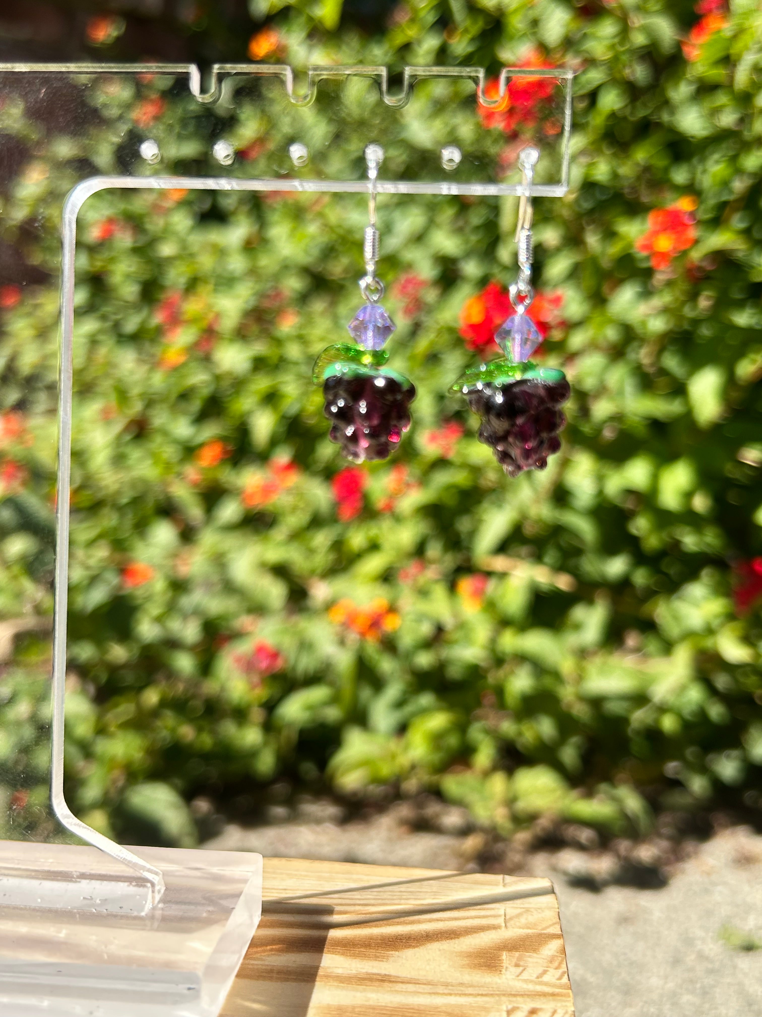 Raspberry & Grape earrings
