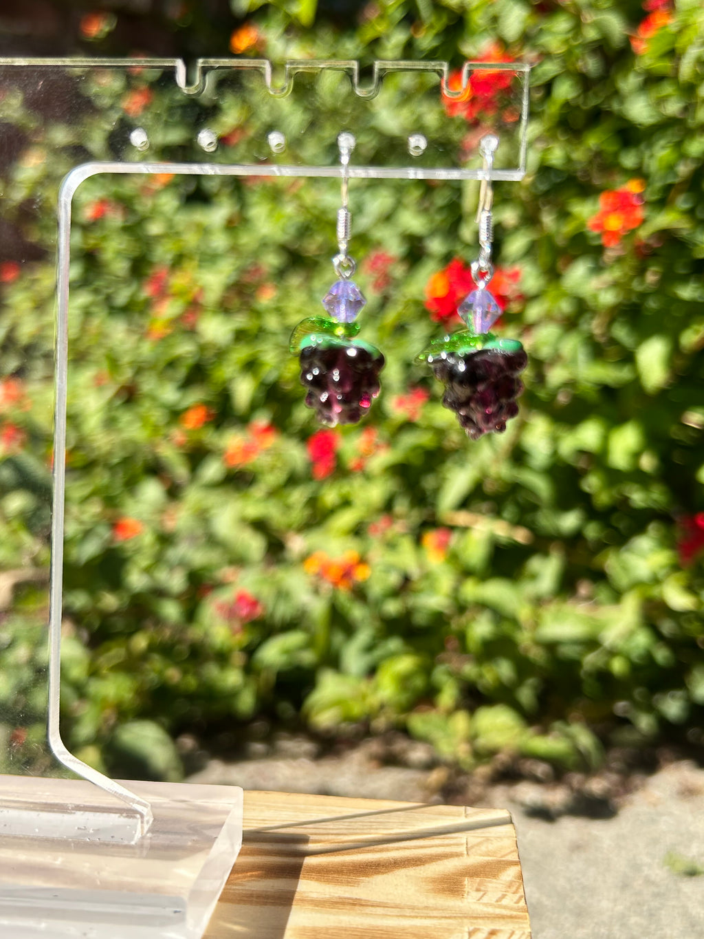 Raspberry & Grape earrings