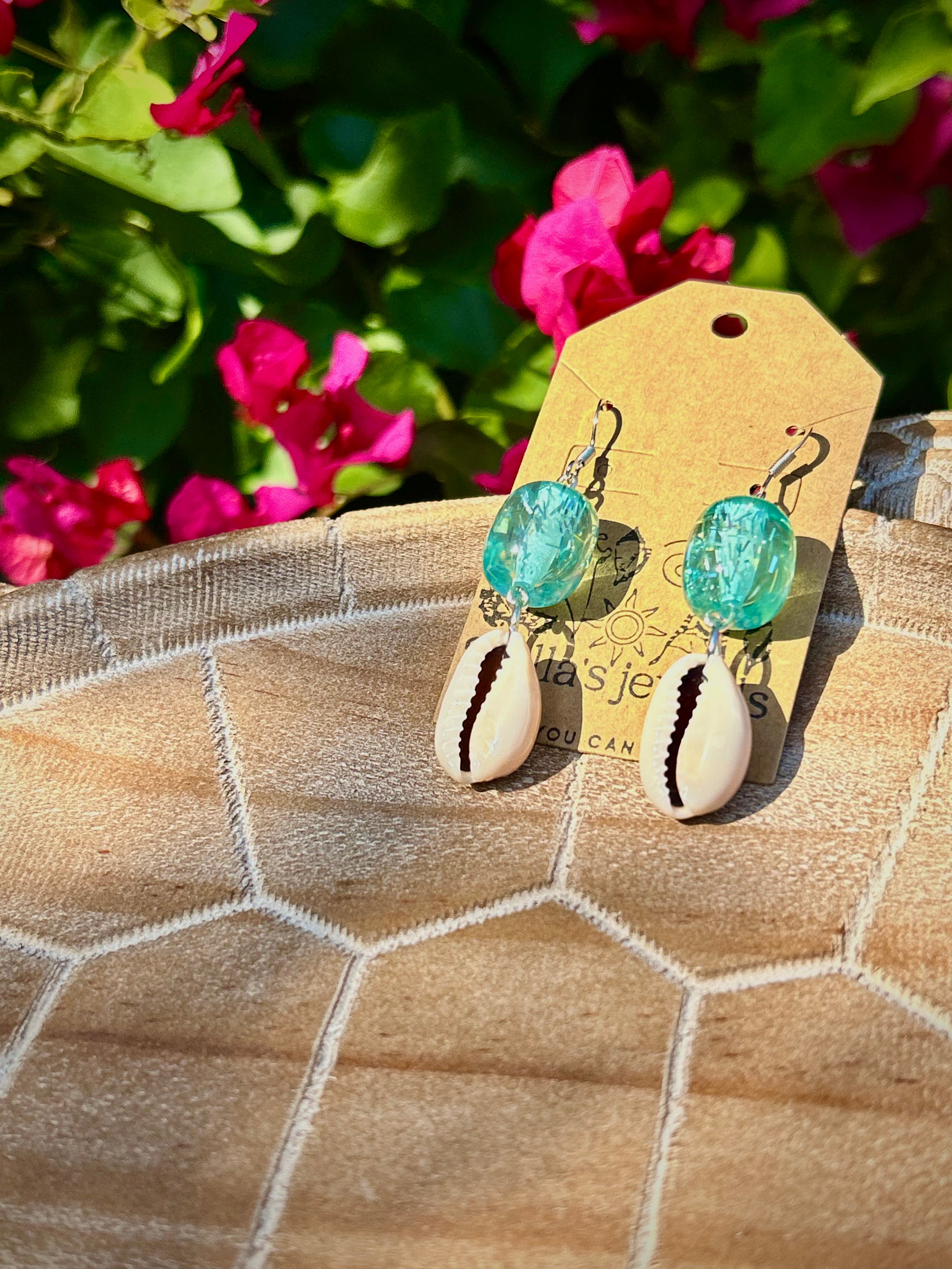 Aqua sea relic earrings