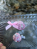 Rosy calico hair clip set