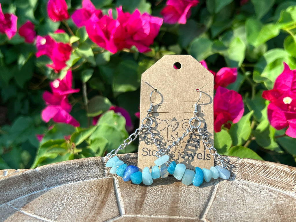 Chained in aquamarine earrings