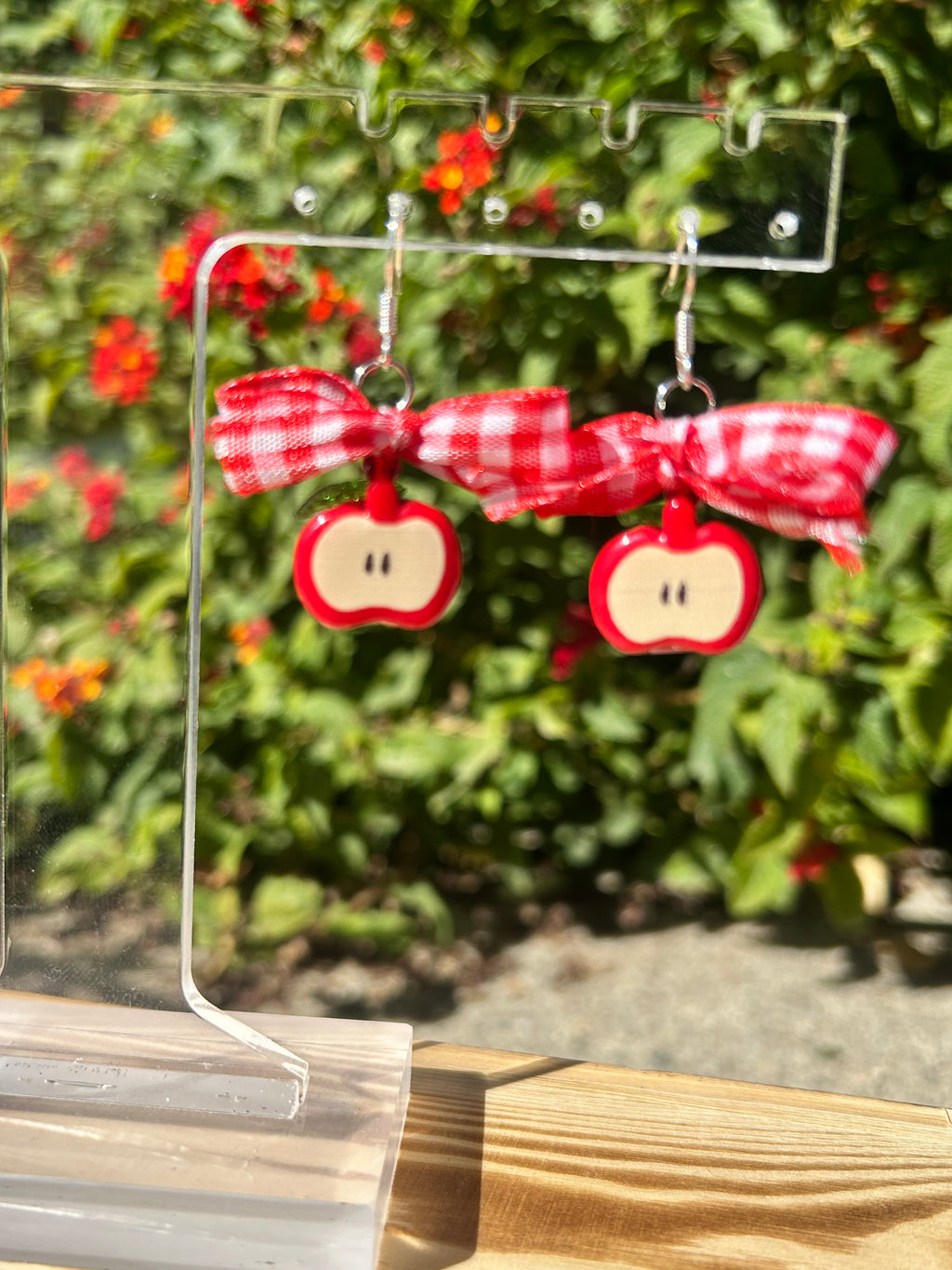 Red Apple orchard earrings
