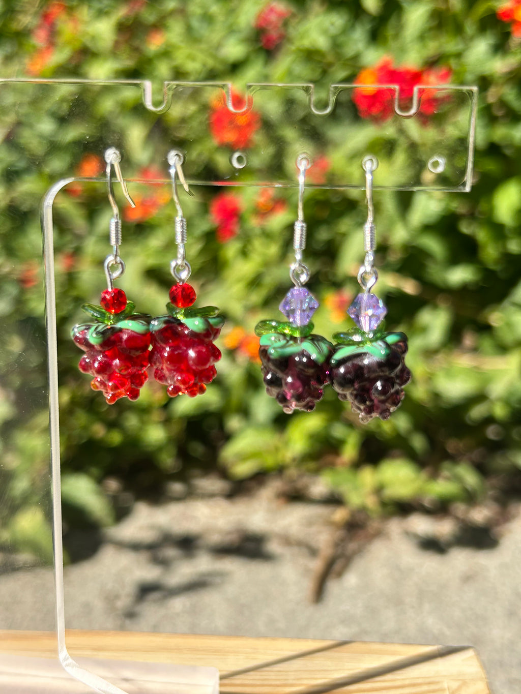 Raspberry & Grape earrings
