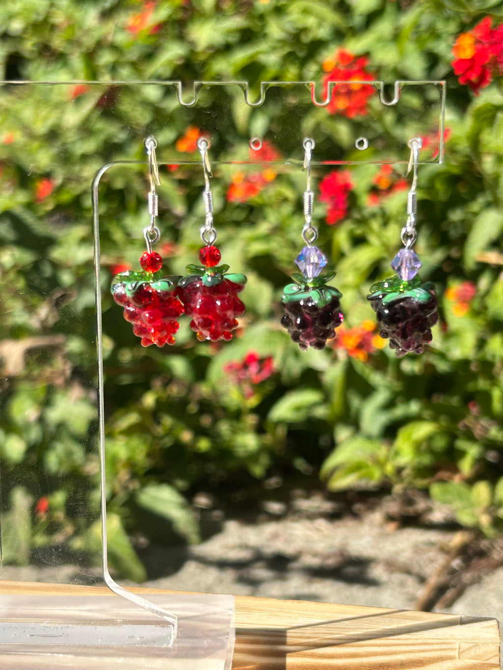 Raspberry & Grape earrings