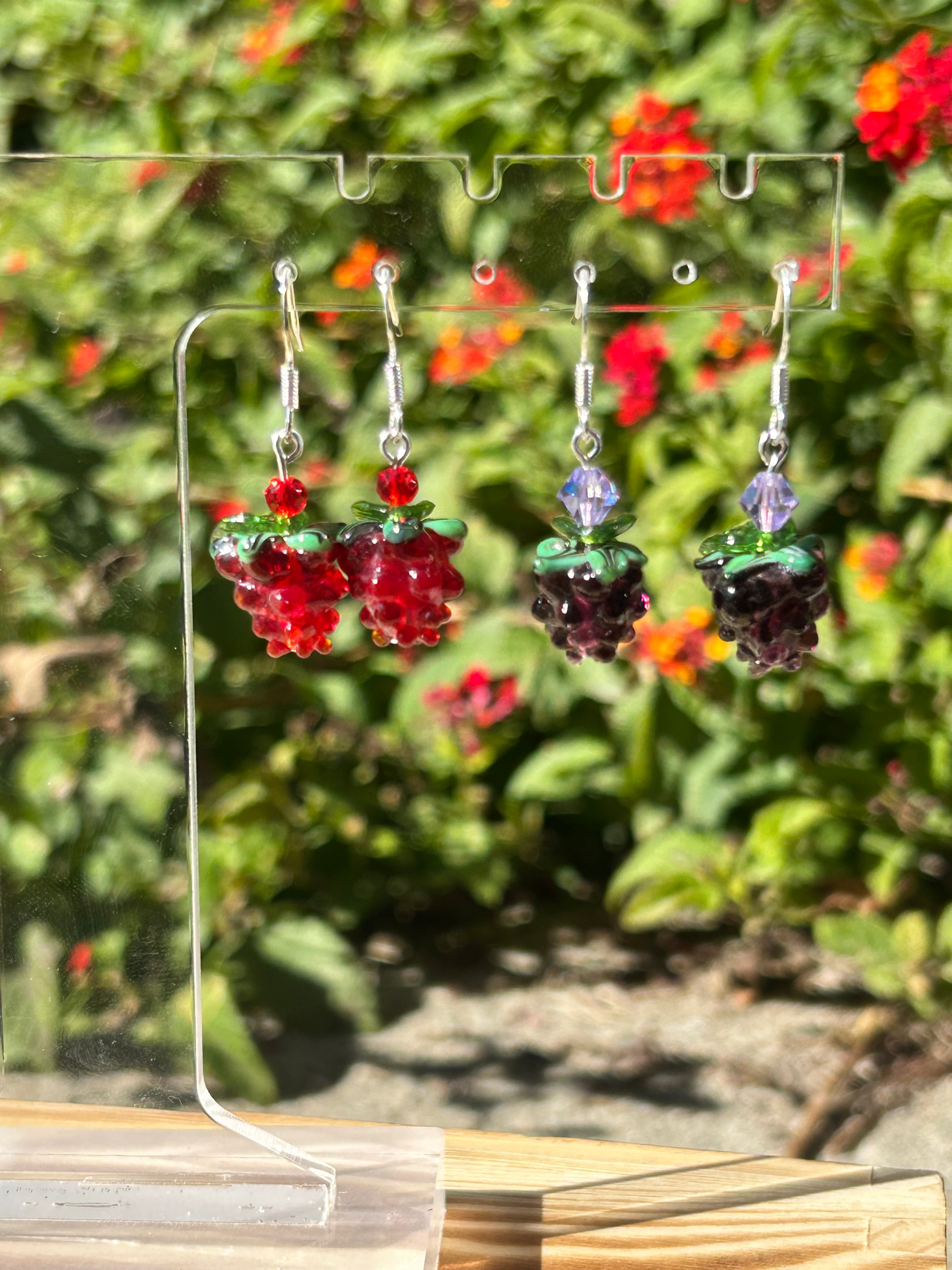 Raspberry & Grape earrings