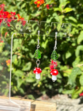 Leafy mushroom earrings